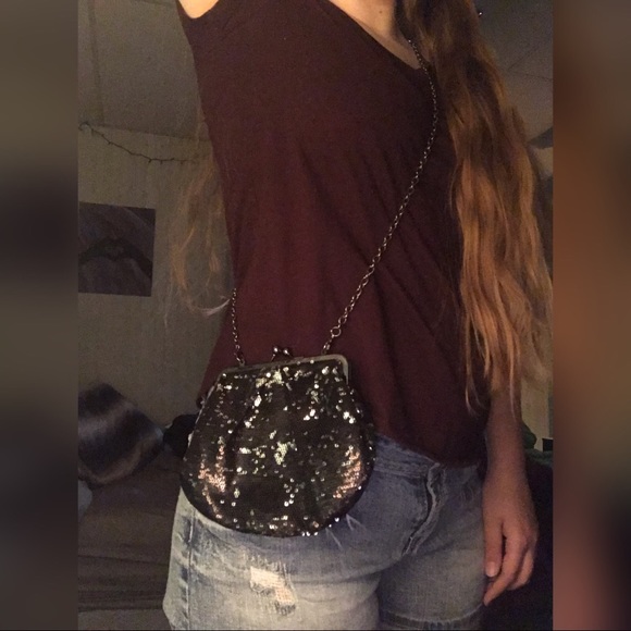 APT.9 Mini Black/Silver Purse Crossbody/Clutch - Picture 6 of 8